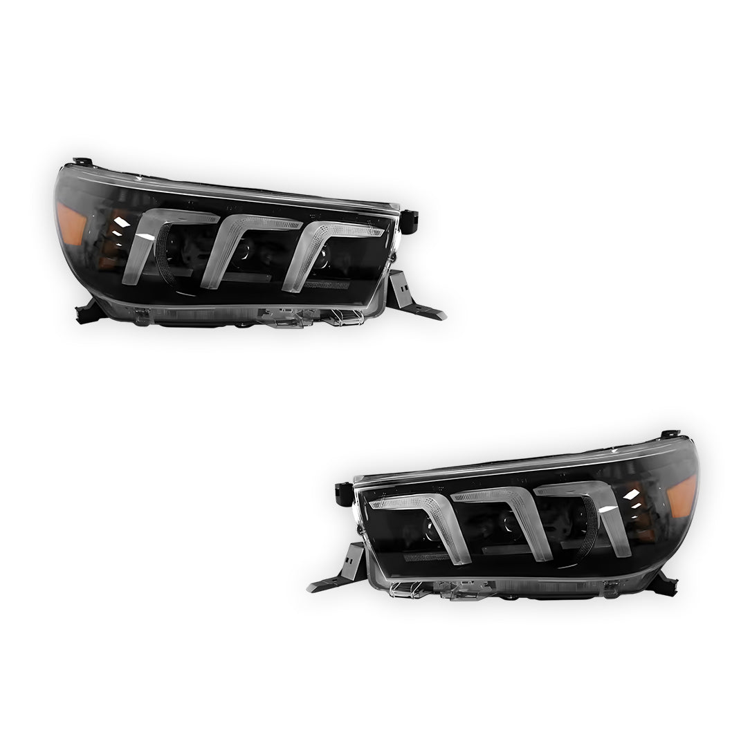 Toyota HiLux N80 (2016 - 2020) Full LED Real DRL Headlights with Sequential Indicators LH + RH