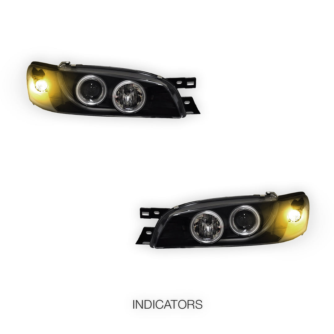 Subaru Impreza GC / GF STI (1994 - 2000) CCFL Angel-Eyes DRL Projector Headlights LH + RH
