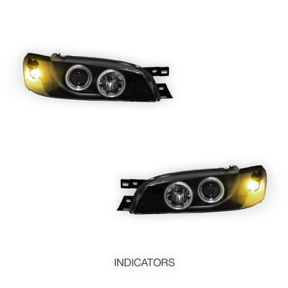 Subaru Impreza GC / GF STI (1994 - 2000) CCFL Angel-Eyes DRL Projector Headlights LH + RH