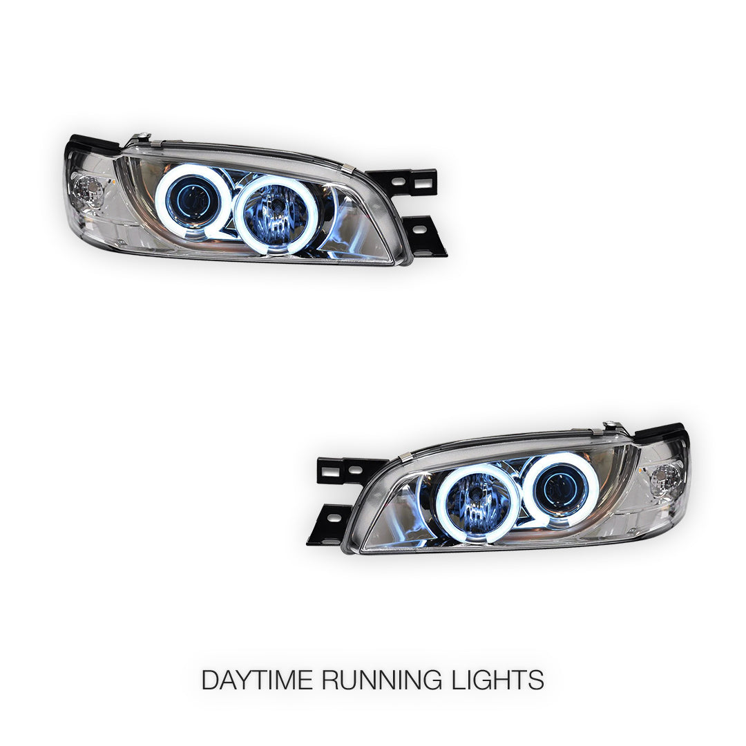 Subaru Impreza GC / GF STI (1994 - 2000) CCFL Angel-Eyes DRL Projector Headlights LH + RH