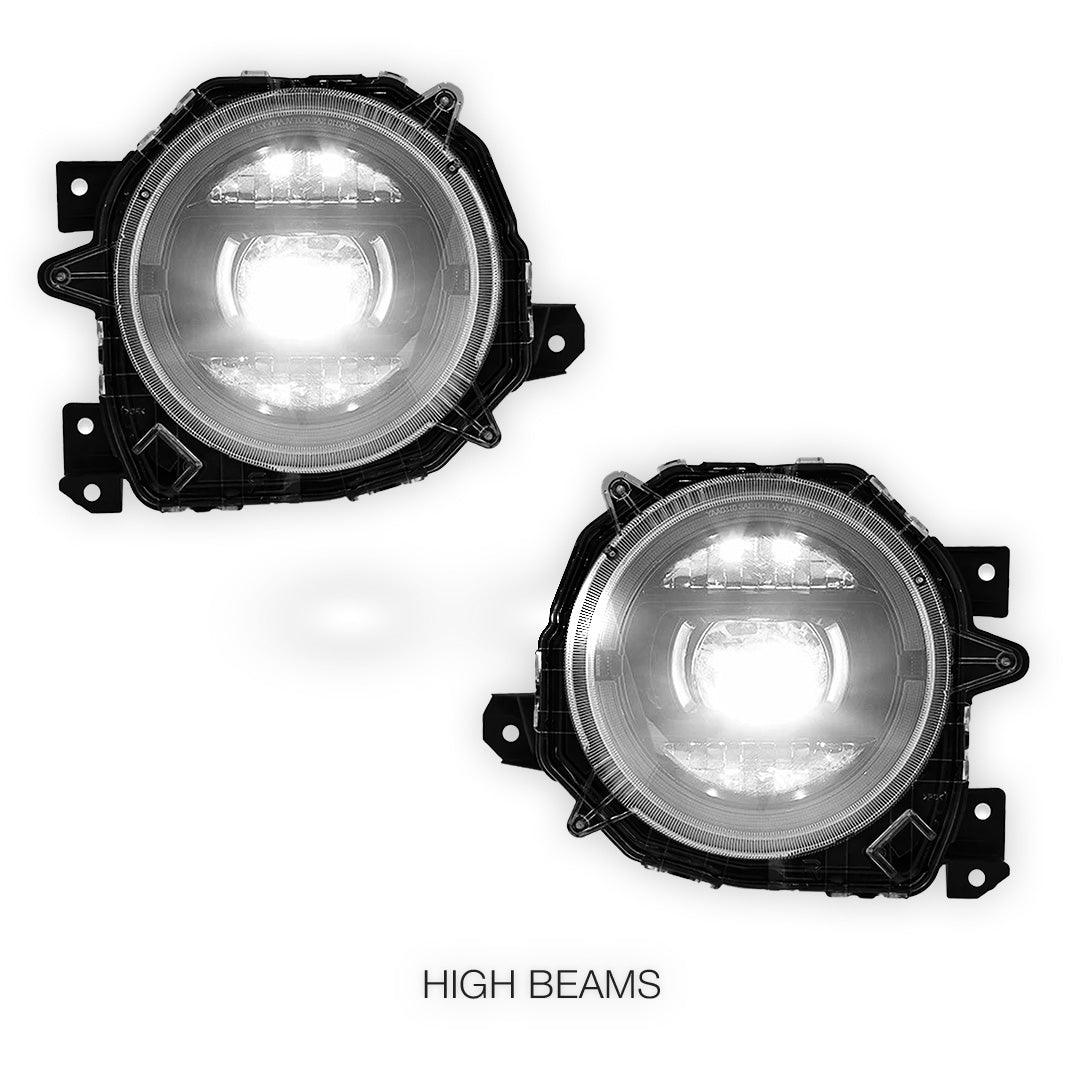 Suzuki Jimny JB74 (2019 - 2025) AMG G63 Style LED DRL Projector Headlights LH + RH
