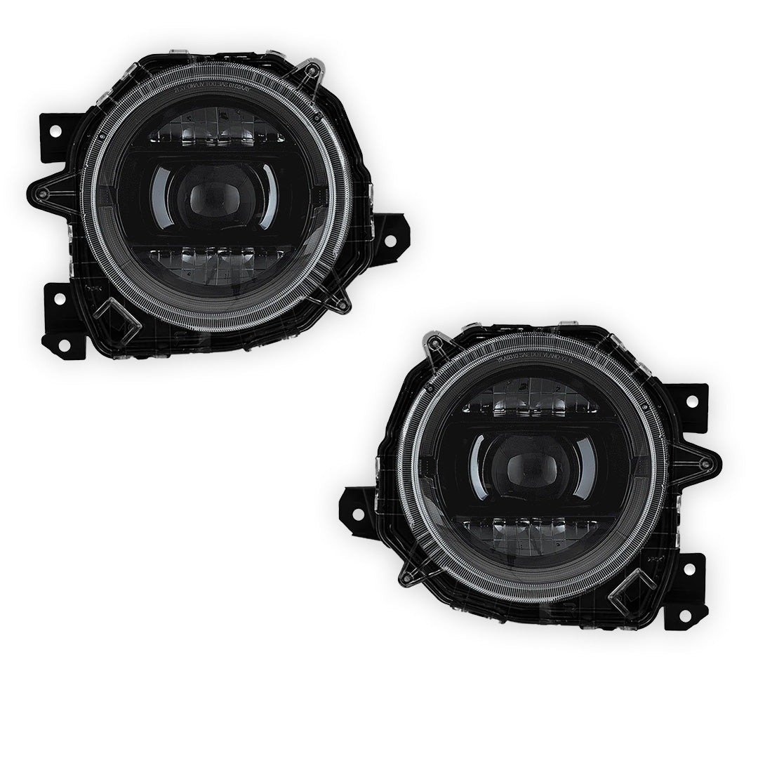 Suzuki Jimny JB74 (2019 - 2025) AMG G63 Style LED DRL Projector Headlights LH + RH