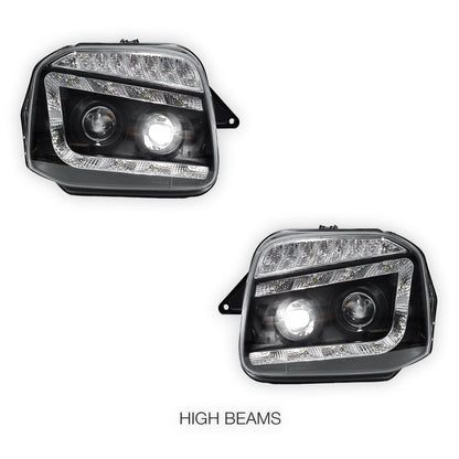 Suzuki Jimny SN413 (1999 - 2018) LED DRL Projector Headlights with LED Indicator LH + RH
