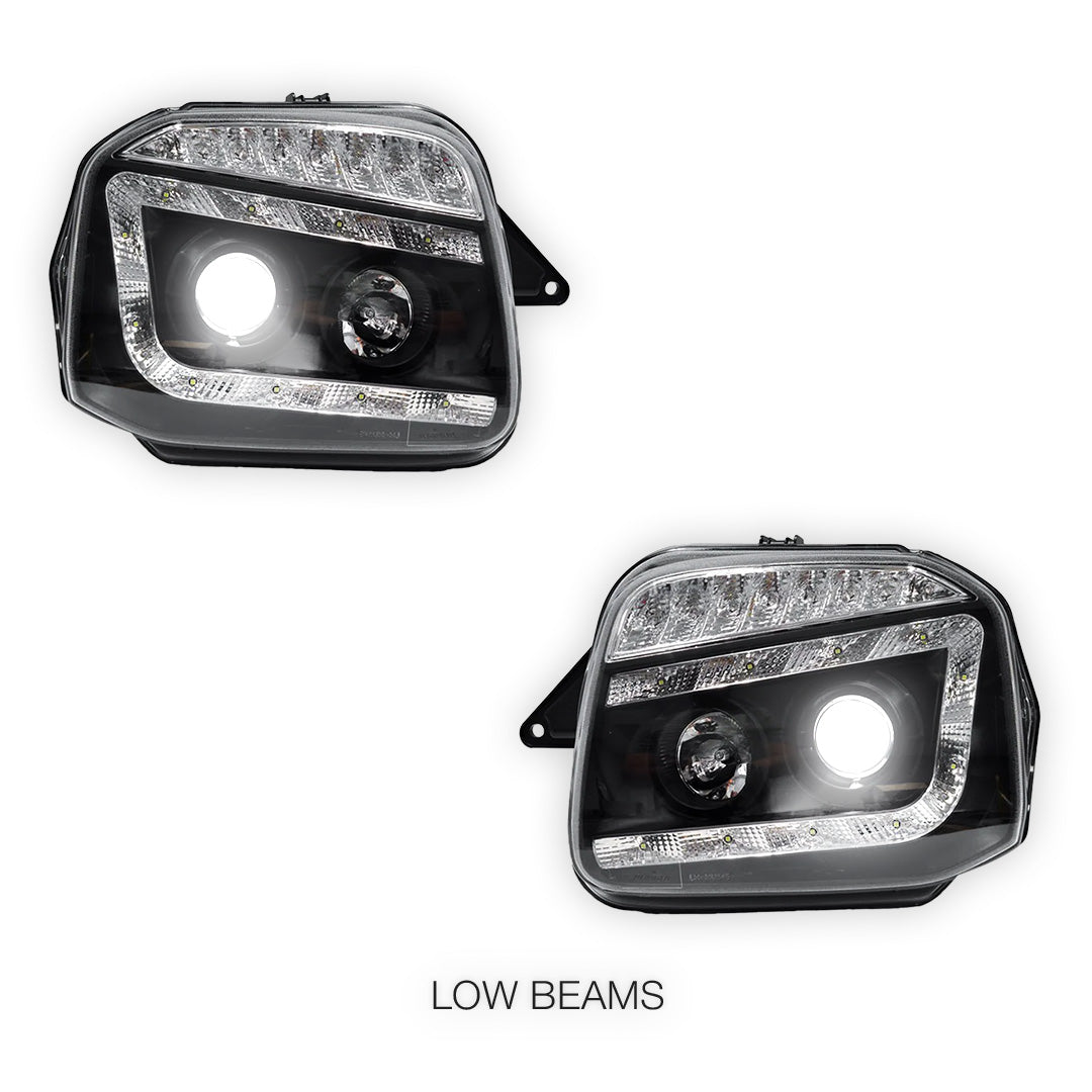 Suzuki Jimny SN413 (1999 - 2018) LED DRL Projector Headlights with LED Indicator LH + RH