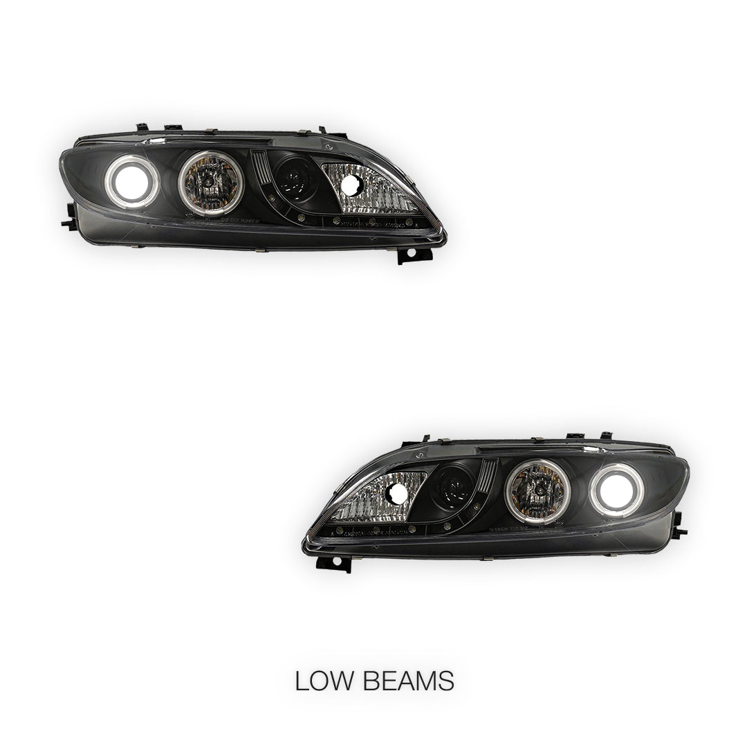 Mazda 6 GG / GY (2002 - 2007) LED DRL CCFL Angel-Eyes Projector Headlights LH + RH