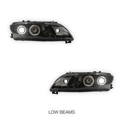 Mazda 6 GG / GY (2002 - 2007) LED DRL CCFL Angel-Eyes Projector Headlights LH + RH