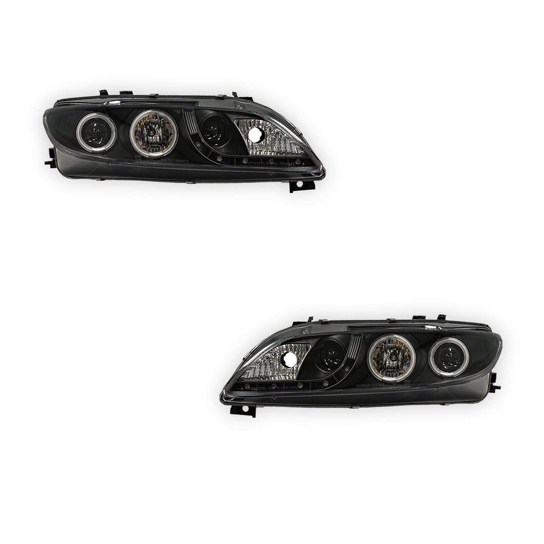 Mazda 6 GG / GY (2002 - 2007) LED DRL CCFL Angel-Eyes Projector Headlights LH + RH