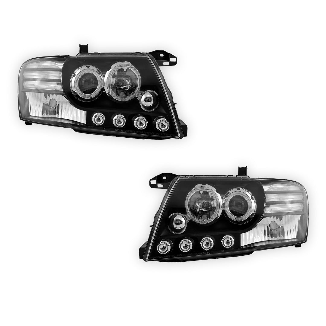 Mitsubishi Pajero NM / NP (2000 - 2006) High power LED Angel Eyes Projector Headlights LH + RH