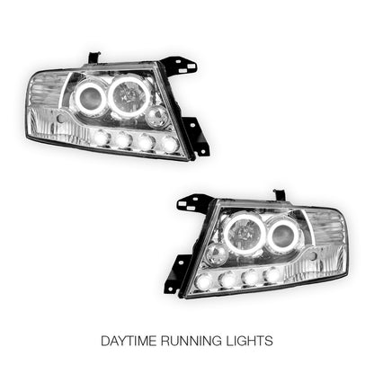 Mitsubishi Pajero NM / NP (2000 - 2006) High power LED Angel Eyes Projector Headlights LH + RH