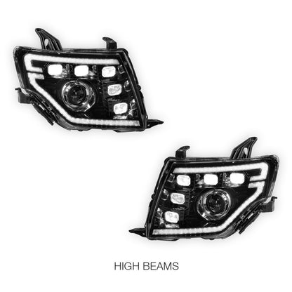 Mitsubishi Pajero NS / NT / NW / NX (2007 - 2021) DRL Style Full LED Projector Sequential Indicator Headlights LH + RH