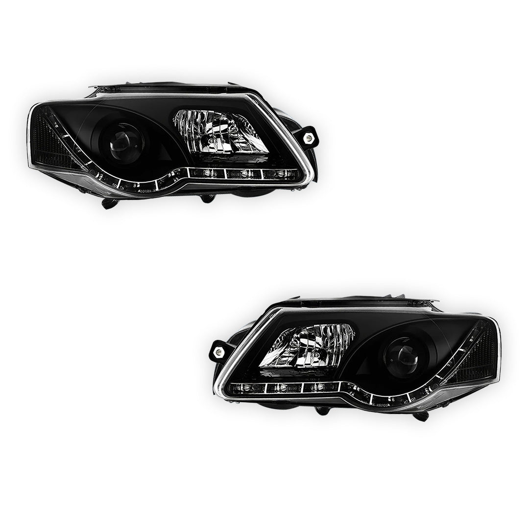 Volkswagen Passat B6 3C (2006 - 2010) DRL LED Dual Beam Projector Headlights LH + RH