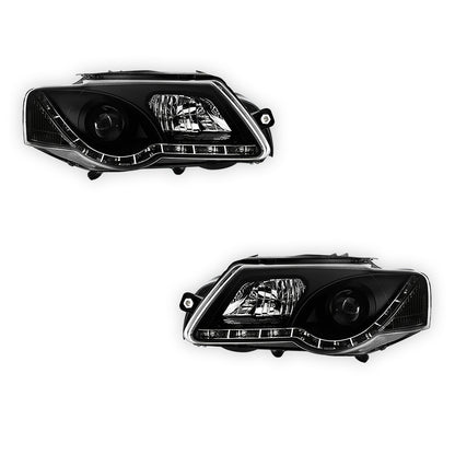 Volkswagen Passat B6 3C (2006 - 2010) DRL LED Dual Beam Projector Headlights LH + RH