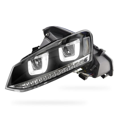 Volkswagen Polo 6R (2010 - 2016) R Style LED DRL Projector Head Lights with Sequential Indicators LH + RH
