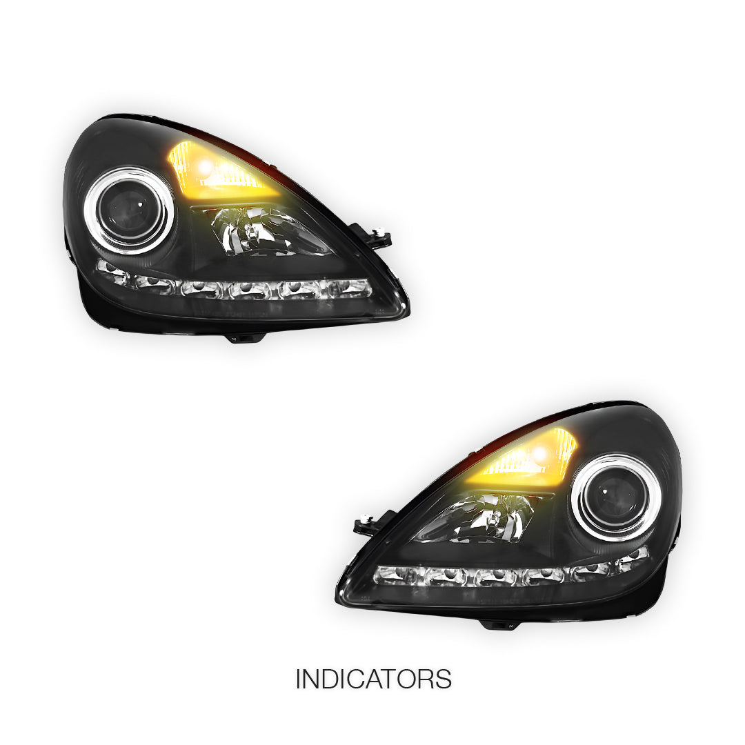 Mercedes-Benz SLK-Class R171 (2003 - 2010) Halogen Model LED DRL Projector Headlights LH + RH