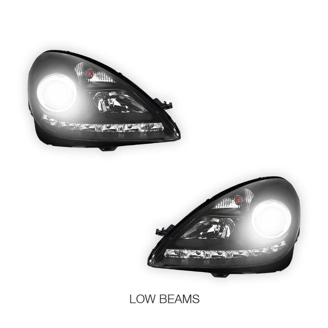 Mercedes-Benz SLK-Class R171 (2003 - 2010) Halogen Model LED DRL Projector Headlights LH + RH