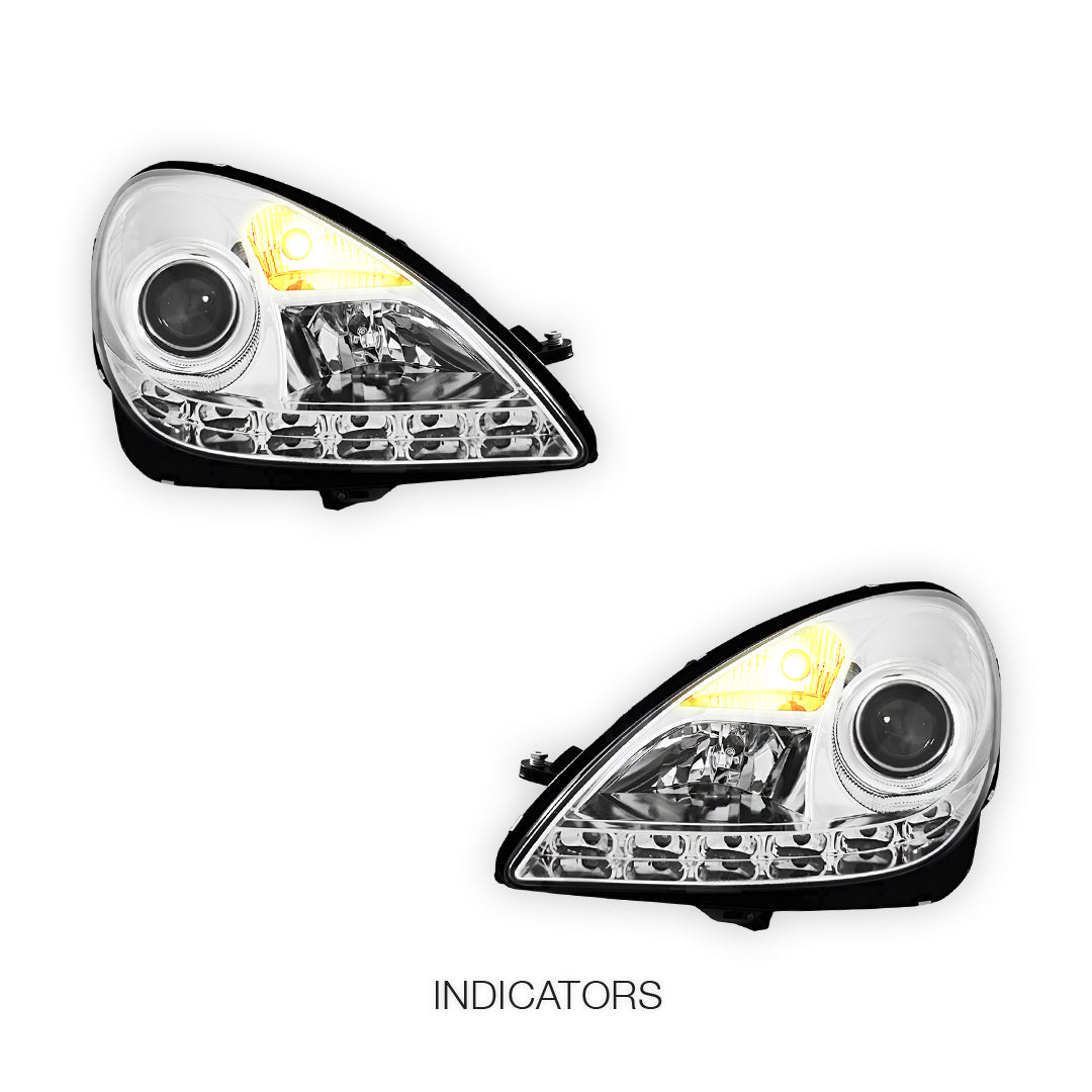 Mercedes-Benz SLK-Class R171 (2003 - 2010) Halogen Model LED DRL Projector Headlights LH + RH