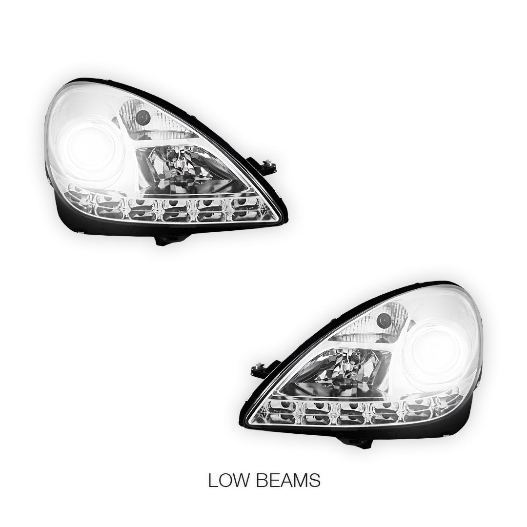 Mercedes-Benz SLK-Class R171 (2003 - 2010) Halogen Model LED DRL Projector Headlights LH + RH