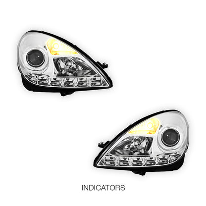 Mercedes-Benz SLK-Class R171 (2003 - 2010) HID / Xenon Model LED DRL Projector Headlights LH + RH