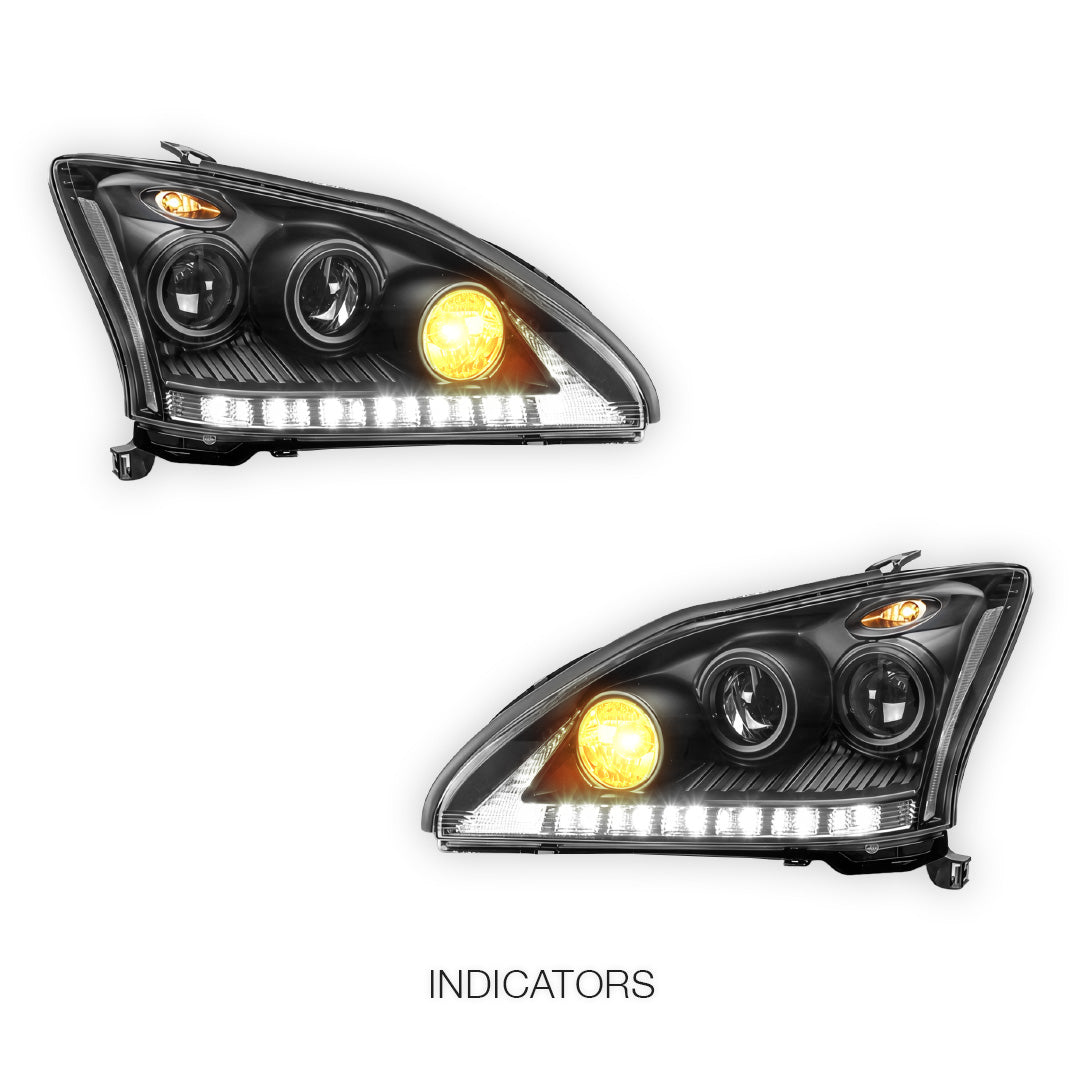 Lexus RX350 GSU30 / MCU35 (2006 - 2008) LED DRL & CCFL-Angel Eyes Projector Headlights LH + RH