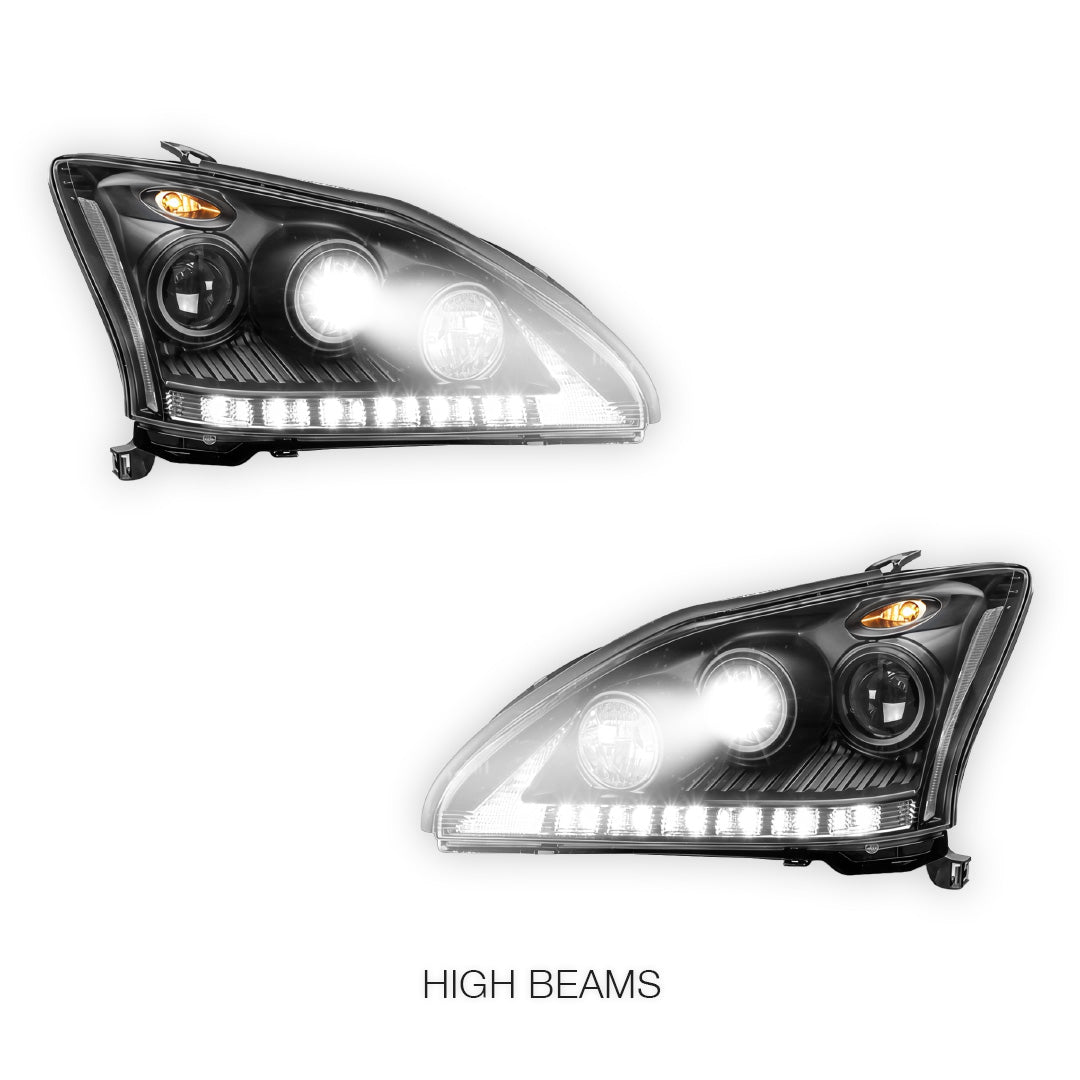Lexus RX350 GSU30 / MCU35 (2006 - 2008) LED DRL & CCFL-Angel Eyes Projector Headlights LH + RH