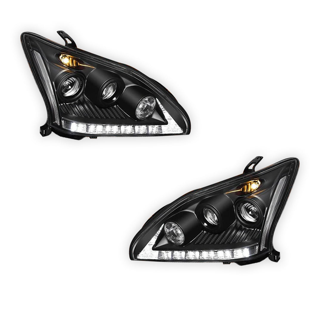 Lexus RX400H MHU33 / MHU38 (2005 - 2008) LED DRL Projector Headlights LH + RH
