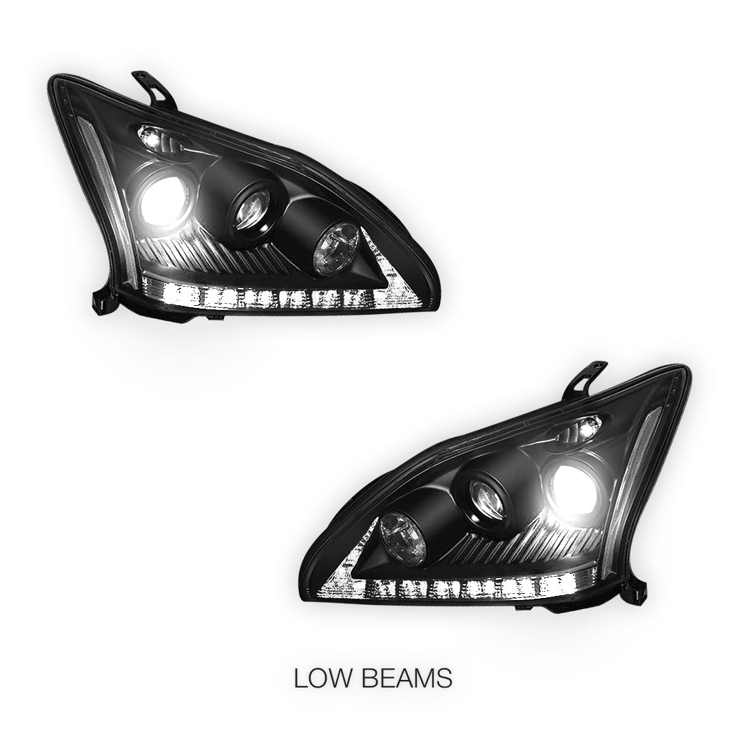 Lexus RX400H MHU33 / MHU38 (2005 - 2008) LED DRL Projector Headlights LH + RH