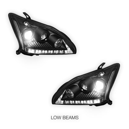 Lexus RX400H MHU33 / MHU38 (2005 - 2008) LED DRL Projector Headlights LH + RH