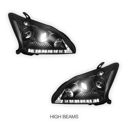 Lexus RX400H MHU33 / MHU38 (2005 - 2008) LED DRL Projector Headlights LH + RH