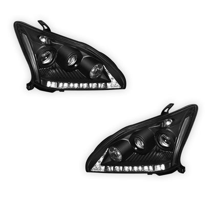 Lexus RX400H MHU33 / MHU38 (2005 - 2008) LED DRL Projector Headlights LH + RH