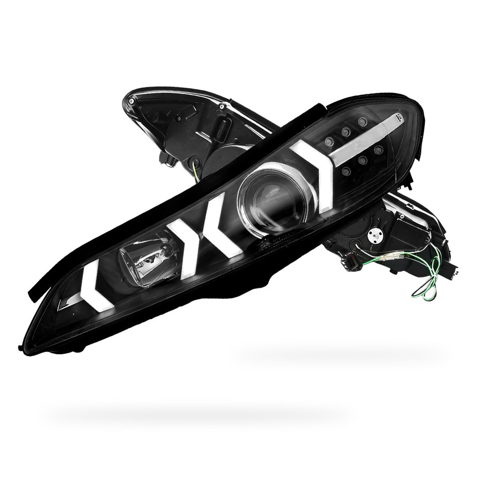 Nissan 200SX S15 (1999 - 2002) LED 3D DRL Bar Projector Headlights LH + RH