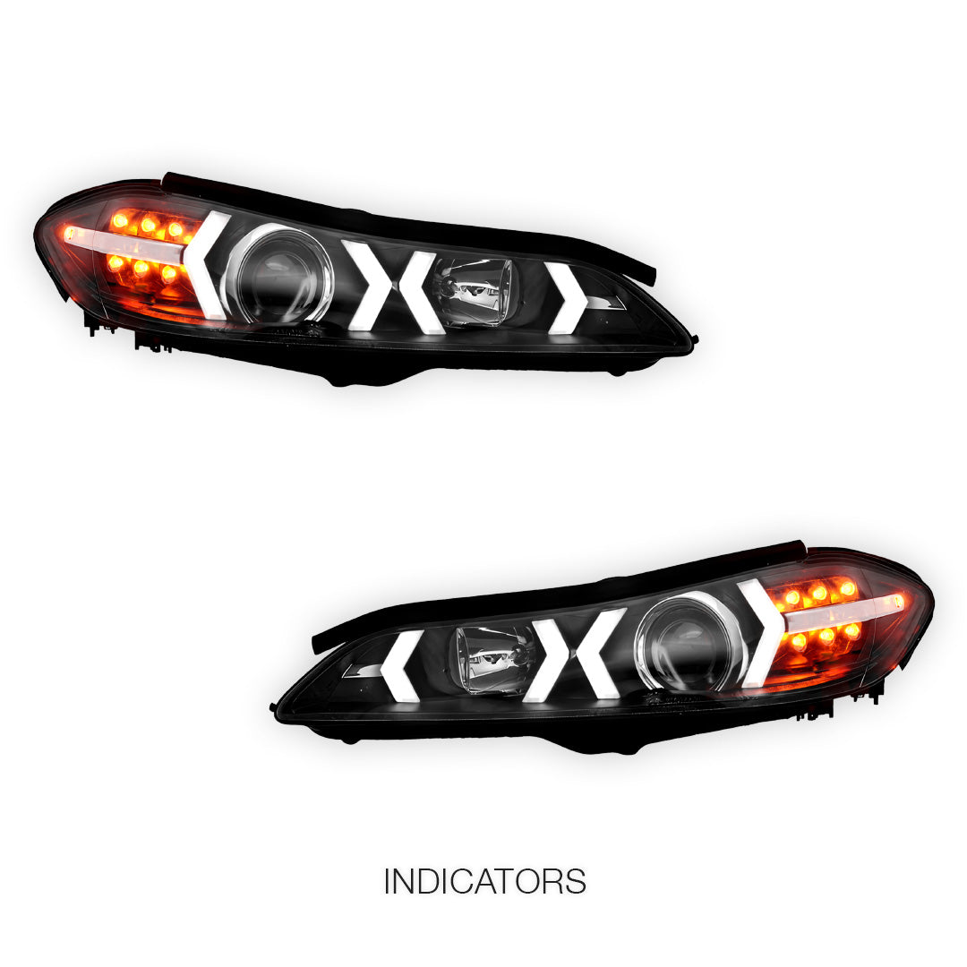 Nissan 200SX S15 (1999 - 2002) LED 3D DRL Bar Projector Headlights LH + RH