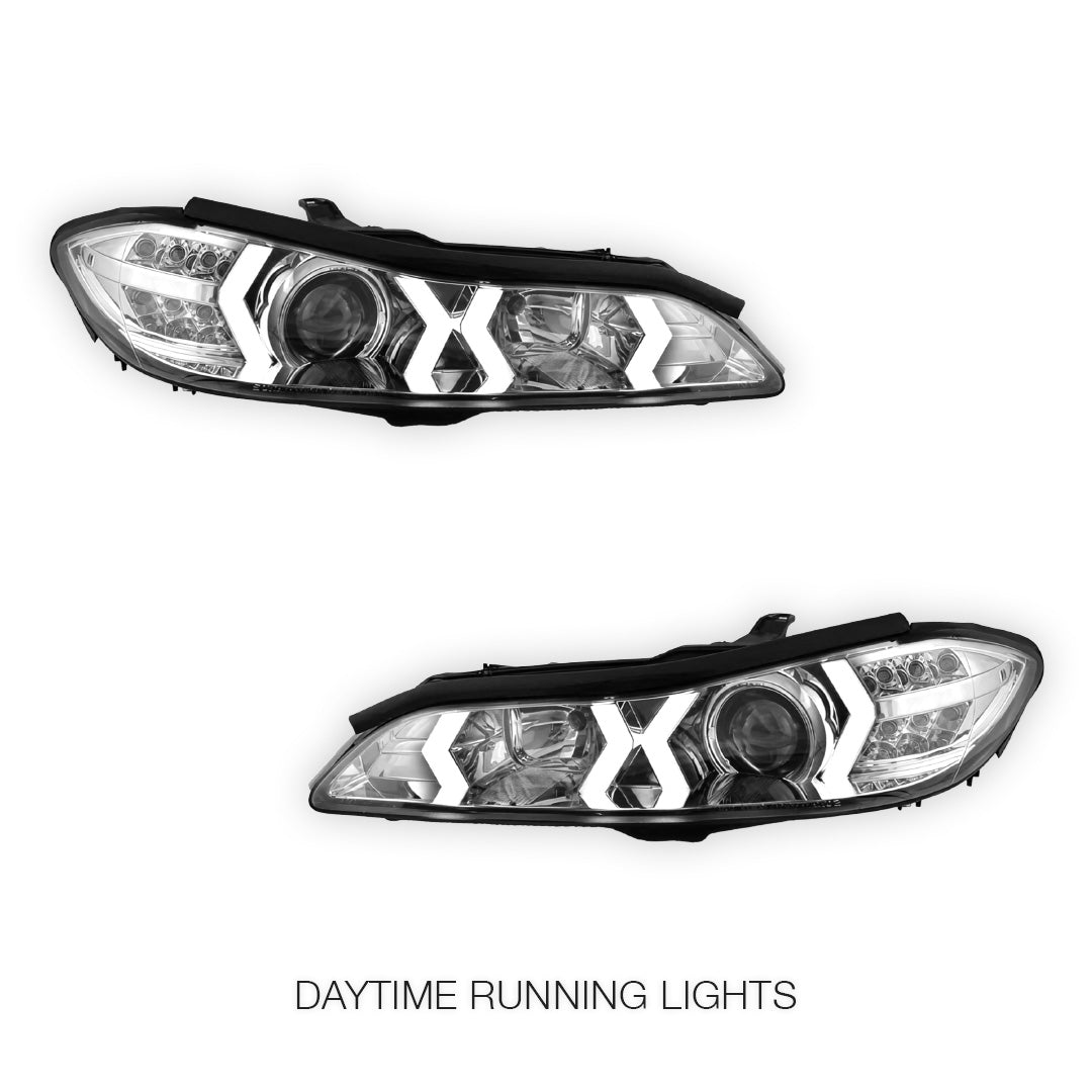 Nissan 200SX S15 (1999 - 2002) LED 3D DRL Bar Projector Headlights LH + RH