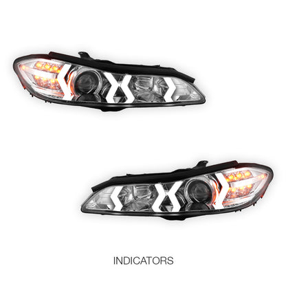 Nissan 200SX S15 (1999 - 2002) LED 3D DRL Bar Projector Headlights LH + RH