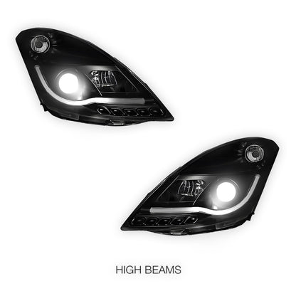 Suzuki Swift FZ (2011 - 2017) Black LED DRL Projector Headlights LH + RH