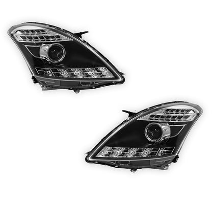 Suzuki Swift FZ (2011 - 2017) Black LED DRL Projector Headlights LH + RH