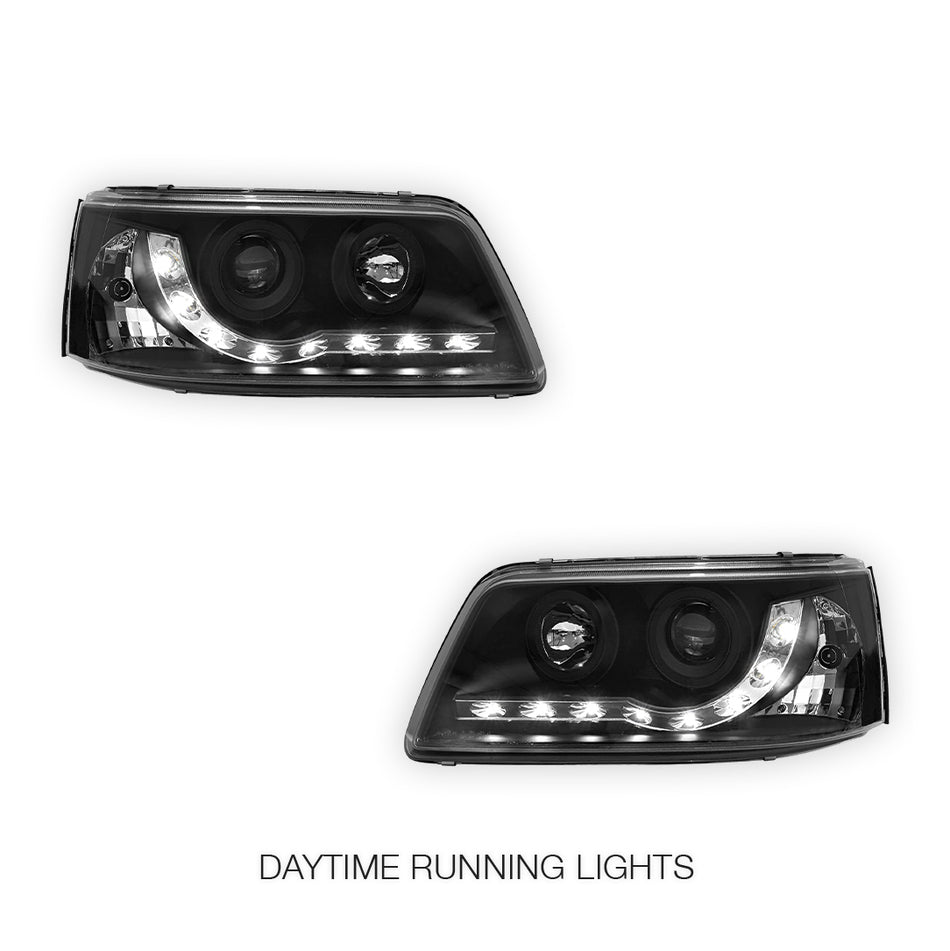 Volkswagen Transporter T5 (2004 - 2010) LED DRL Projector Headlights LH + RH