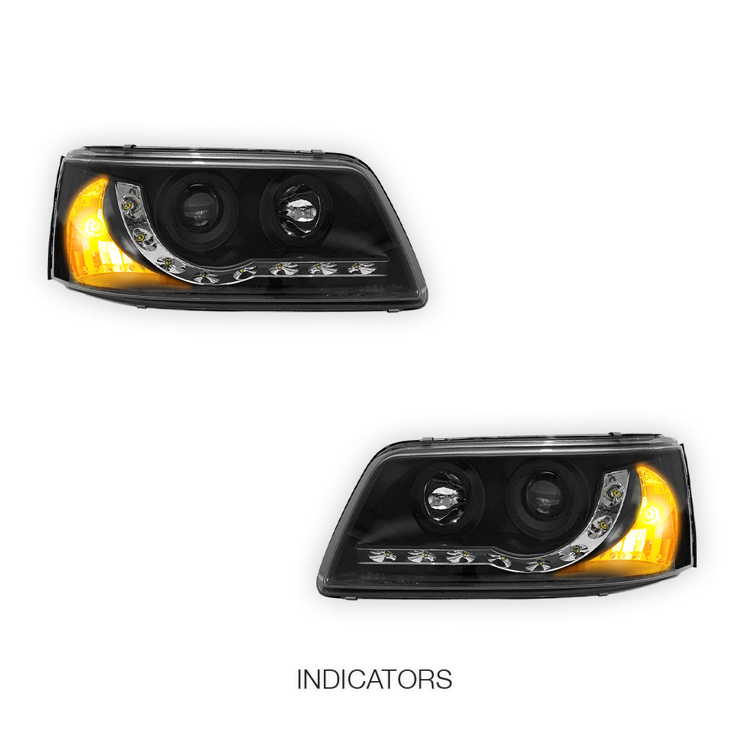 Volkswagen Transporter T5 (2004 - 2010) LED DRL Projector Headlights LH + RH