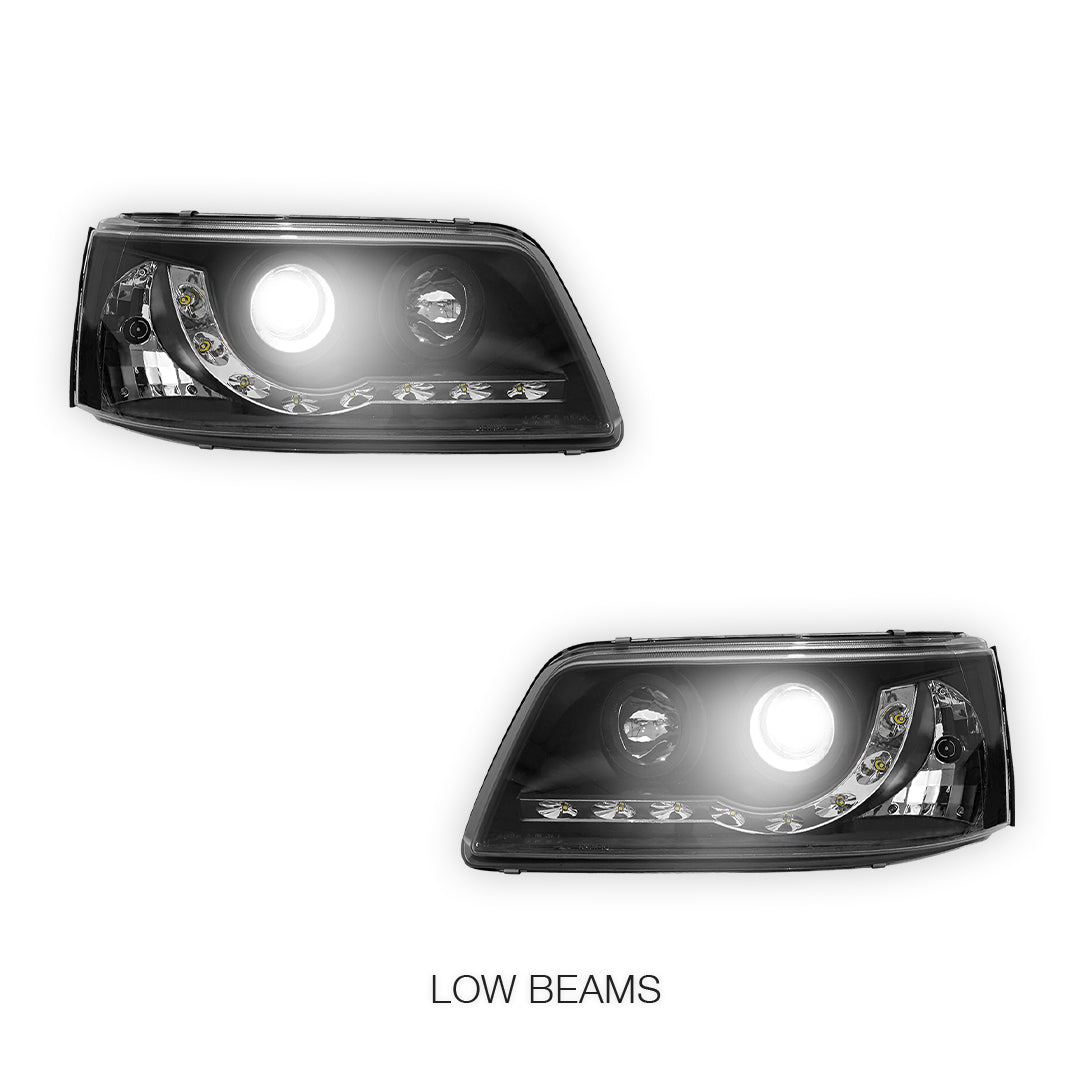 Volkswagen Transporter T5 (2004 - 2010) LED DRL Projector Headlights LH + RH