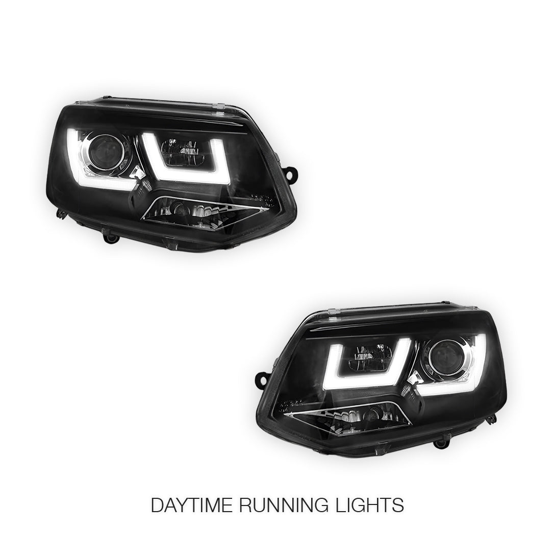 Volkswagen Transporter T5 (2011 - 2015) 3D LED Stripe DRL Projector Headlights LH + RH