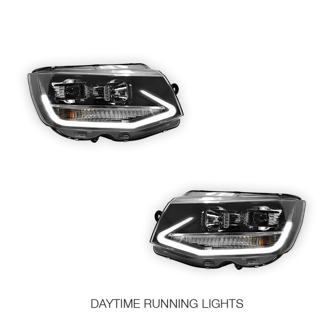 Volkswagen Transporter T6 (2016 - 2020) DRL LED Real Day-Time Projector Headlights LH + RH
