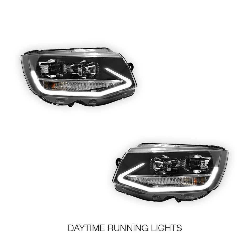 Volkswagen Transporter T6 (2016 - 2020) DRL LED Real Day-Time Projector Headlights LH + RH