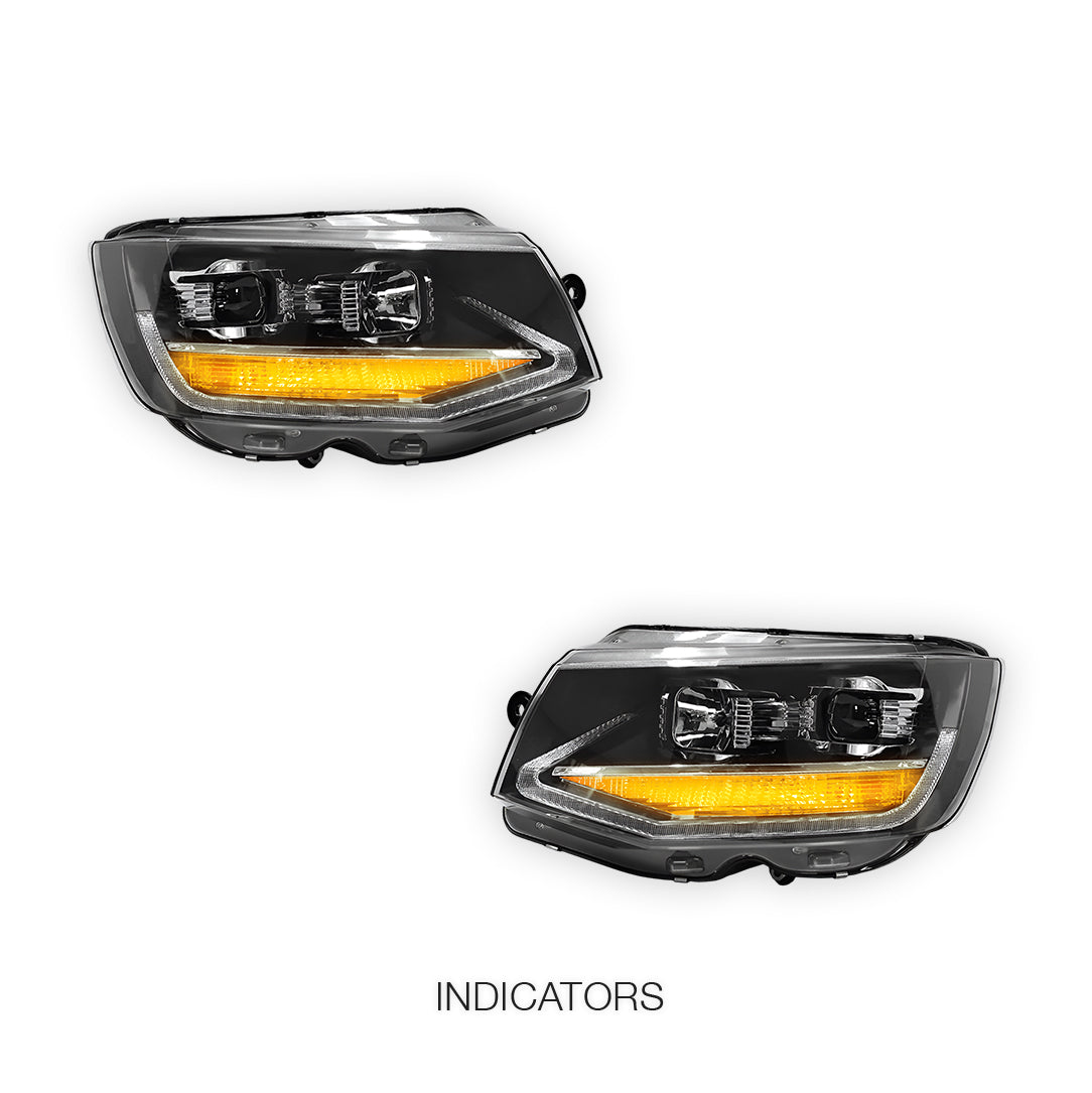 Volkswagen Transporter T6 (2016 - 2020) DRL LED Real Day-Time Projector Headlights LH + RH