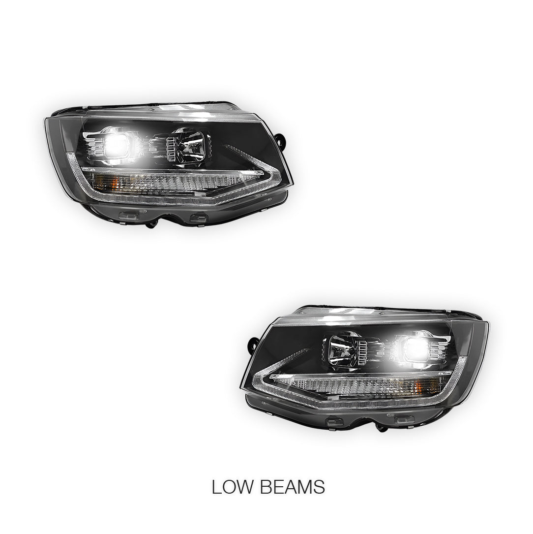Volkswagen Transporter T6 (2016 - 2020) DRL LED Real Day-Time Projector Headlights LH + RH