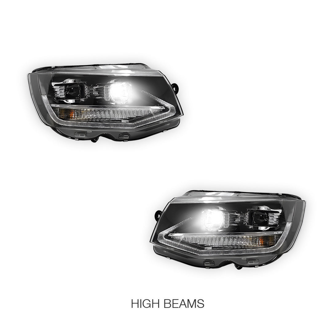 Volkswagen Transporter T6 (2016 - 2020) DRL LED Real Day-Time Projector Headlights LH + RH