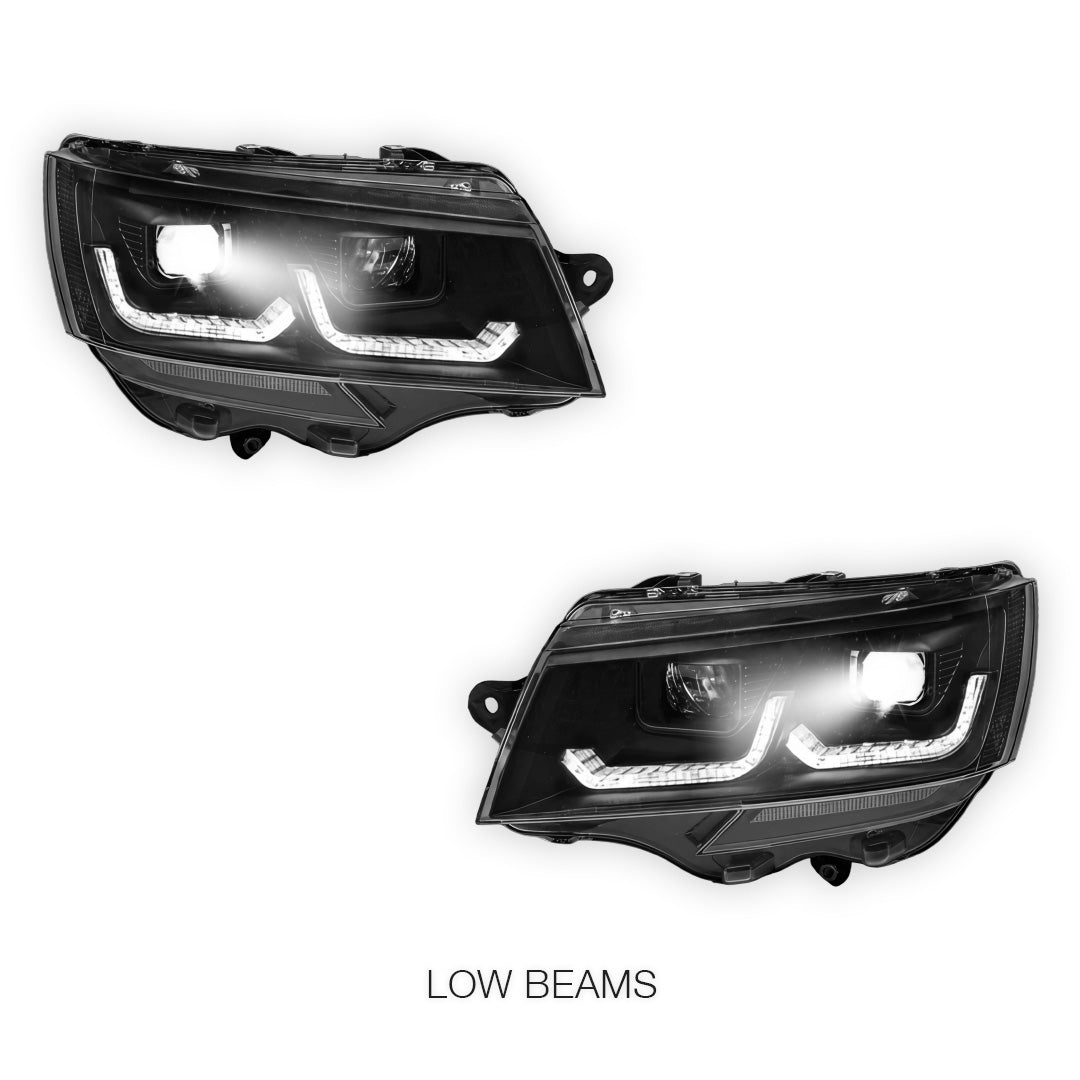Volkswagen Transporter T6.1 (2020 - 2024) DRL LED Projector Headlights with Sequential Indicators LH + RH
