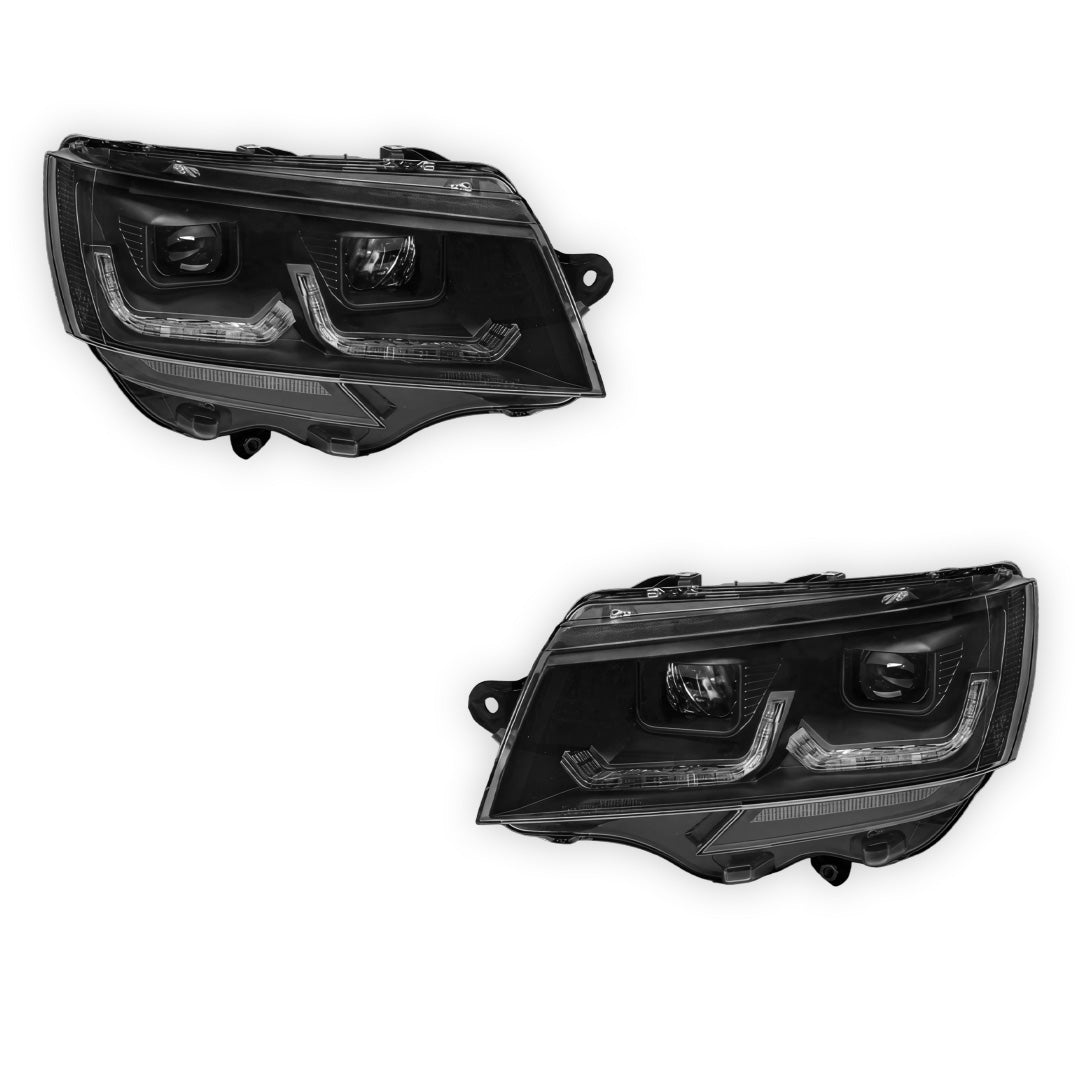 Volkswagen Transporter T6.1 (2020 - 2024) DRL LED Projector Headlights with Sequential Indicators LH + RH