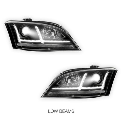 Audi TT 8J (2006 - 2014) Xenon Model Black 3D DRL LED Projector Headlights LH + RH