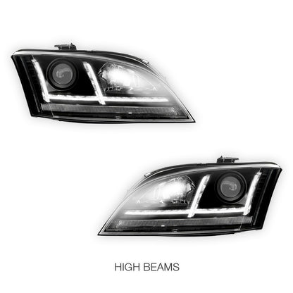 Audi TT 8J (2006 - 2014) Xenon Model Black 3D DRL LED Projector Headlights LH + RH