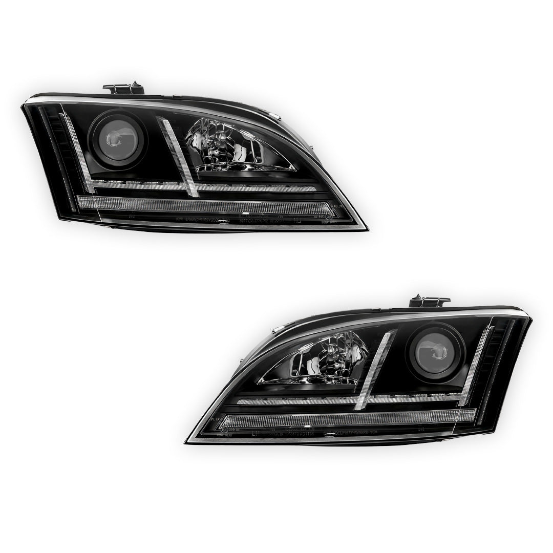 Audi TT 8J (2006 - 2014) Xenon Model Black 3D DRL LED Projector Headlights LH + RH