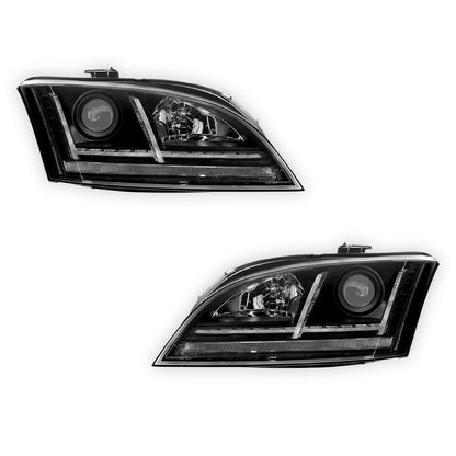 Audi TT 8J (2006 - 2014) Xenon Model Black 3D DRL LED Projector Headlights LH + RH